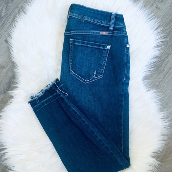 INC International Concepts Denim - INC Skinny Leg Curvy Fray Ankle Dark Wash Jeans 4